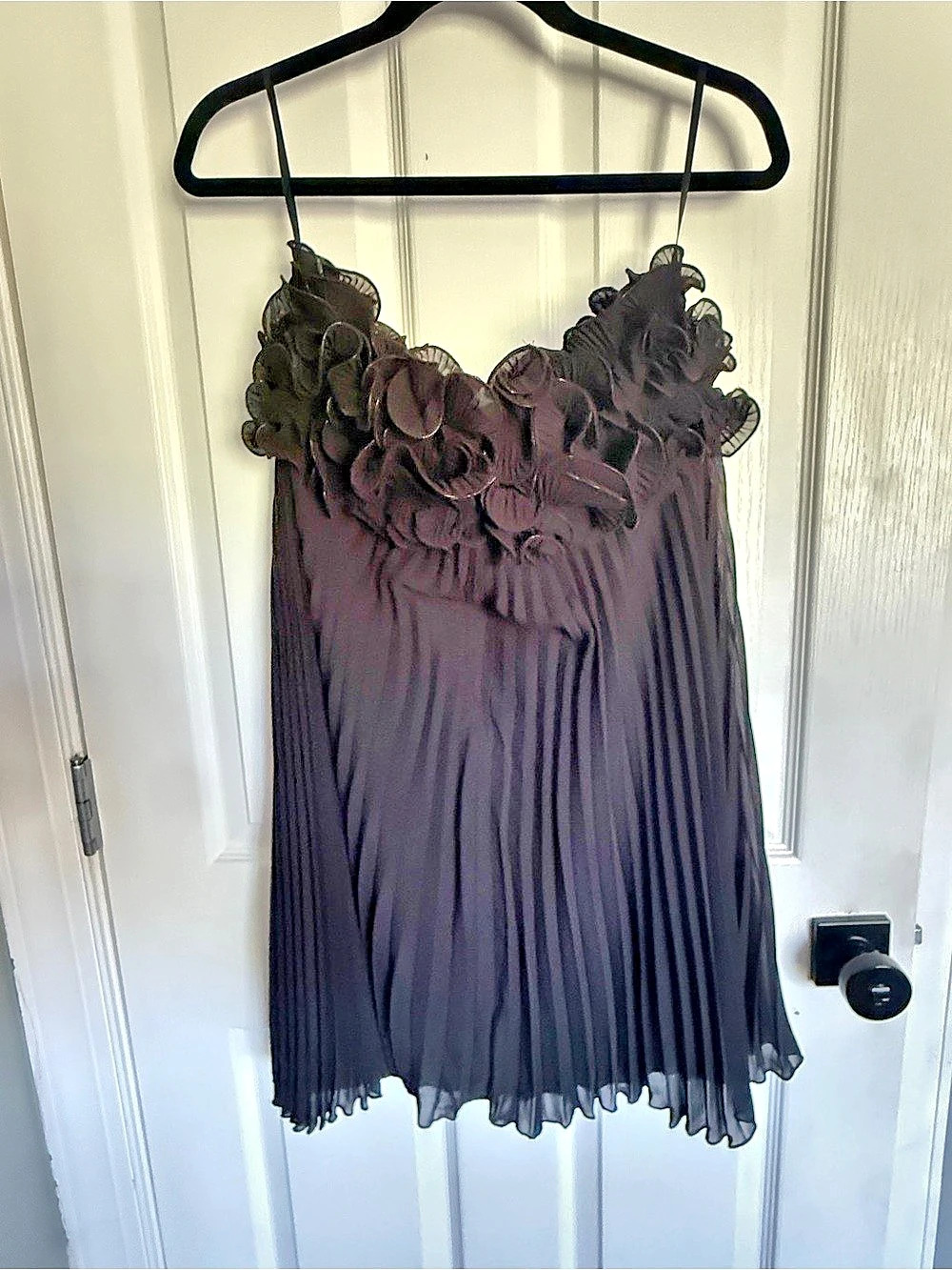 Commense Black Pleated Mini Dress Like New
